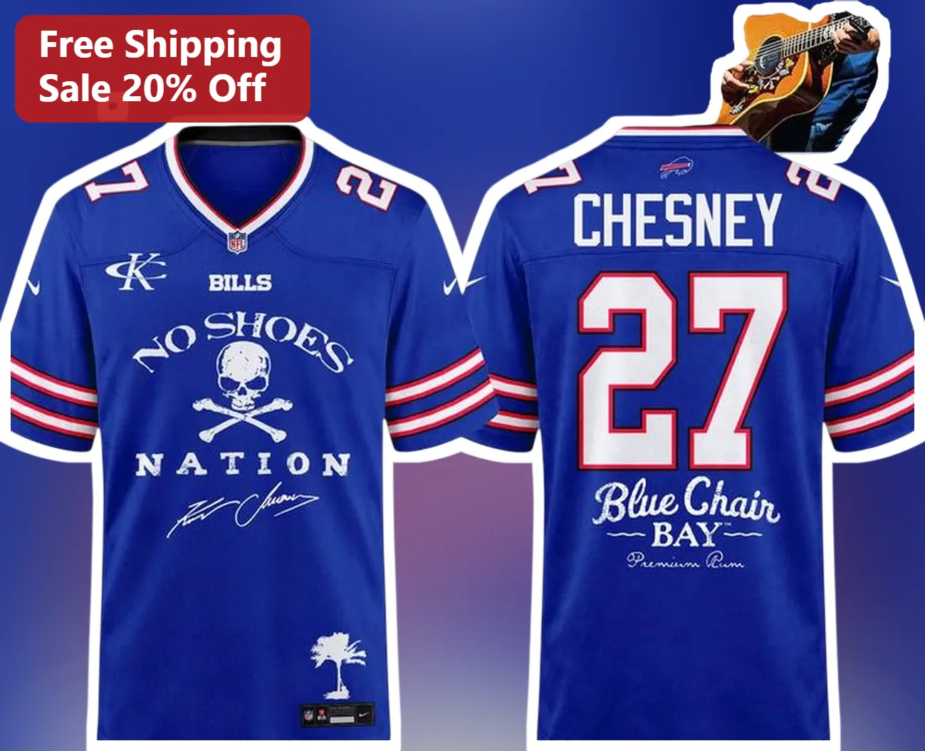 No Shoes Nation Blue Chair Bay Premium Rum Jersey Country Music Fan Merch Gift