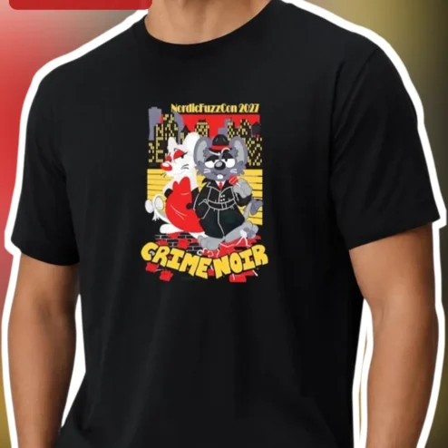 NordicFuzzCon 2027 Crime Noir Graphic Tee Furry Convention Merch
