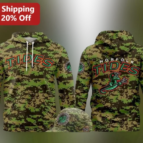 Norfolk Tides Digital Camo Hoodie Baseball Fan Apparel
