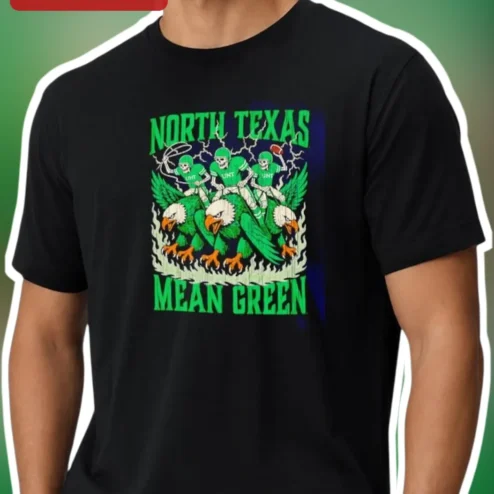 North Texas Mean Green Vintage Football Tee UNT College Sports Apparel Game Day Gift