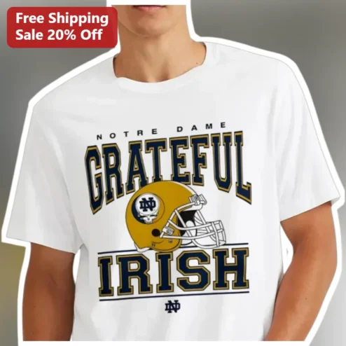 Notre Dame Grateful Irish Tee Fighting Irish x Grateful Dead Logo Shirt College Football Fan Gift