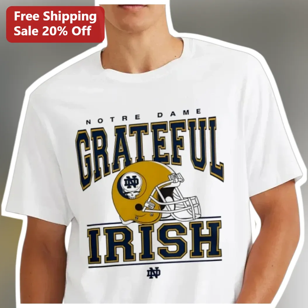 Notre Dame Grateful Irish Tee Fighting Irish x Grateful Dead Logo Shirt College Football Fan Gift