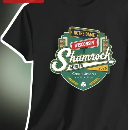 Notre Dame Wisconsin Shamrock Series Tee Lambeau Field College Football Game Day Shirt