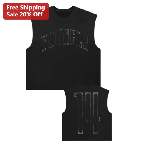 Number 14 Vintage Distressed Tank Top Athletic Gym Workout Bodybuilding Sleeveless Shirt