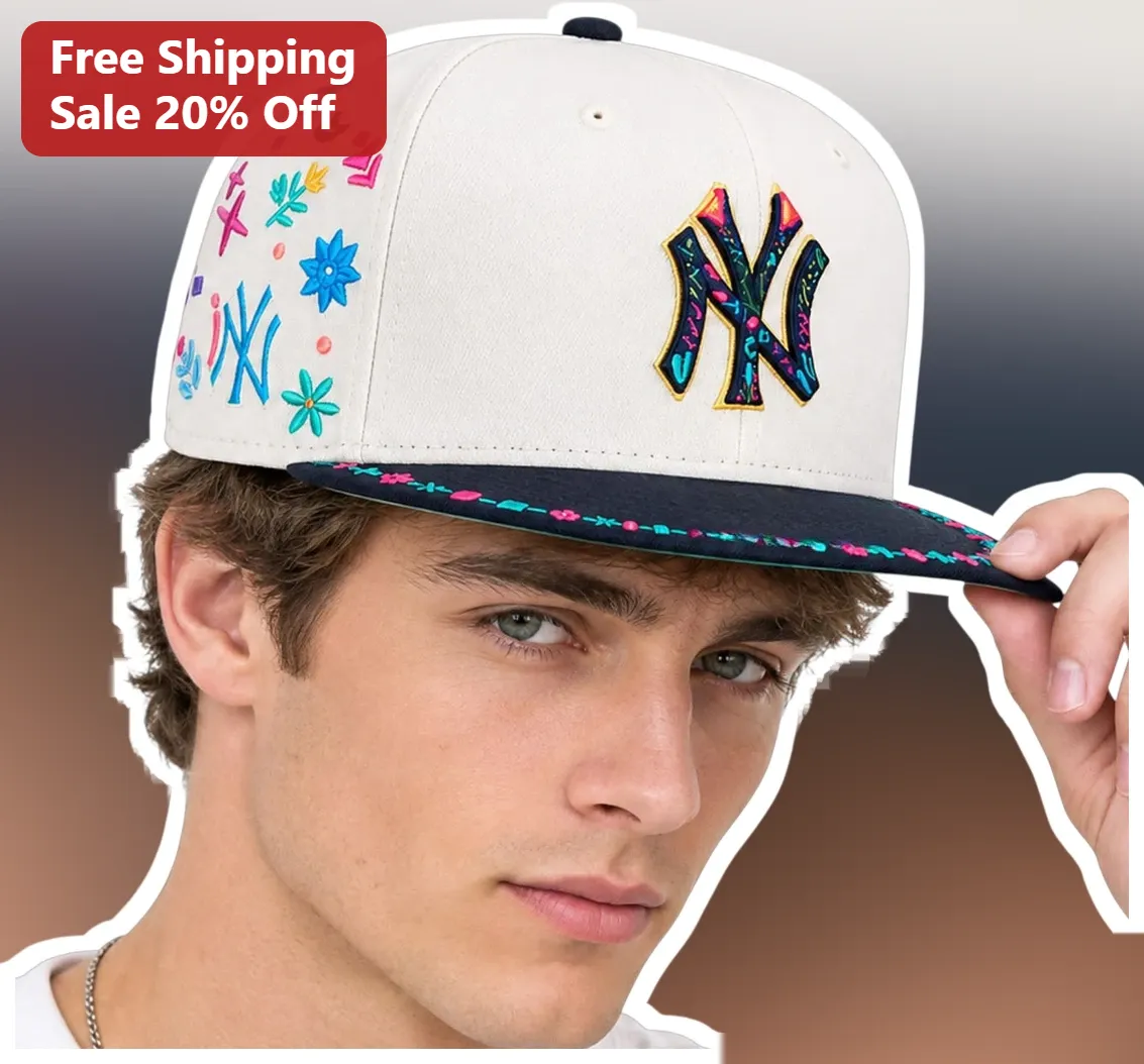 NY Cap Colorful Graffiti Embroidered Snapback Hat Streetwear Baseball Style