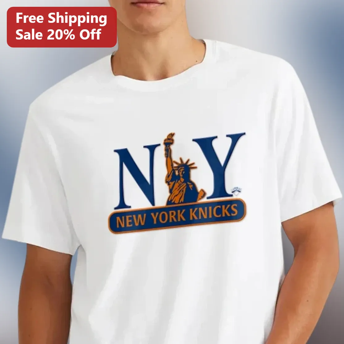 NY New York Knicks Statue of Liberty Graphic Tee, NBA Basketball Fan Gift Shirt for Men Women