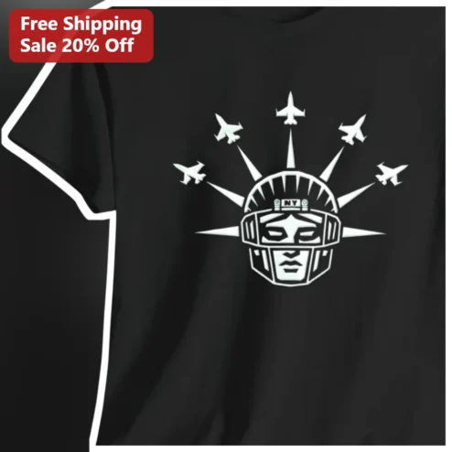 NY Statue of Liberty Football Helmet Graphic Tee for Men Women