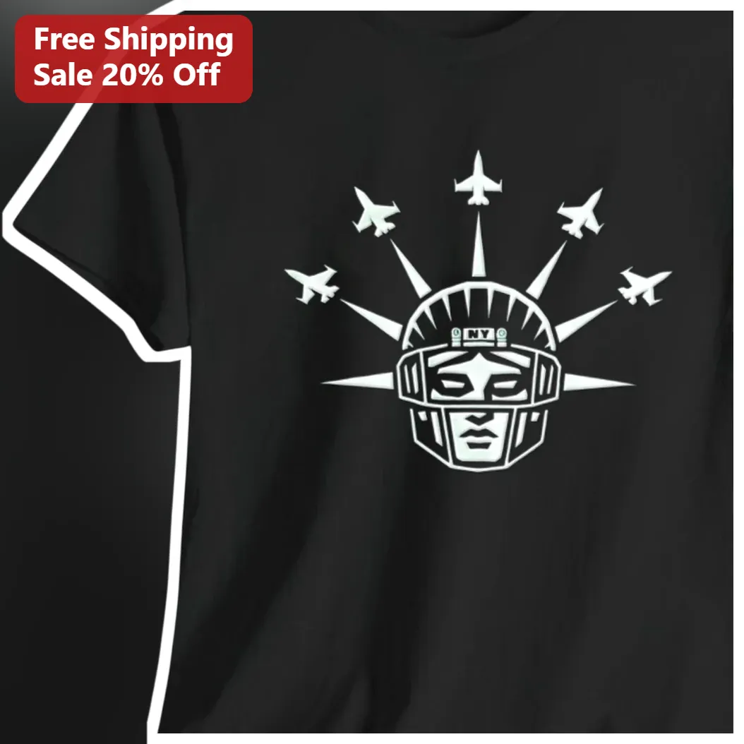 NY Statue of Liberty Football Helmet Graphic Tee for Men Women