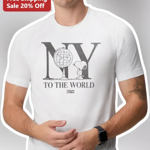 NY To The World Snoopy Graphic Tee Kith Style Streetwear Shirt