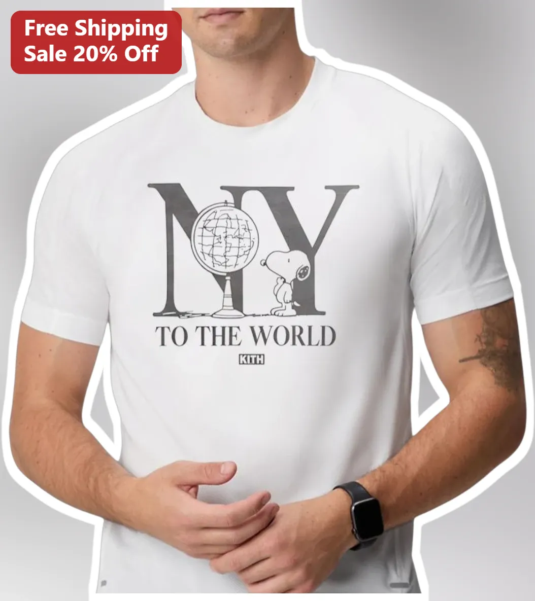 NY To The World Snoopy Graphic Tee Kith Style Streetwear Shirt