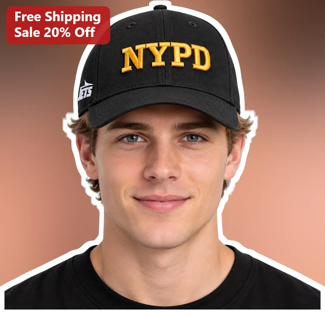 NYPD Cap Black Baseball Hat Gold Embroidered Police Department Headwear for Men Women