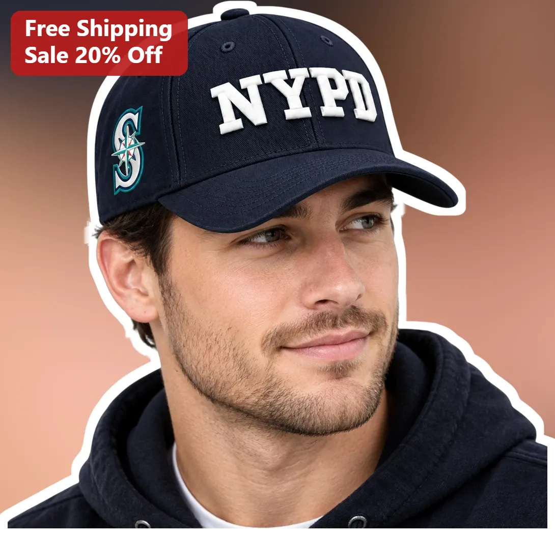 NYPD Cap Navy Blue Baseball Hat with White Embroidered Lettering for Police Officers and Law Enforcement Fans