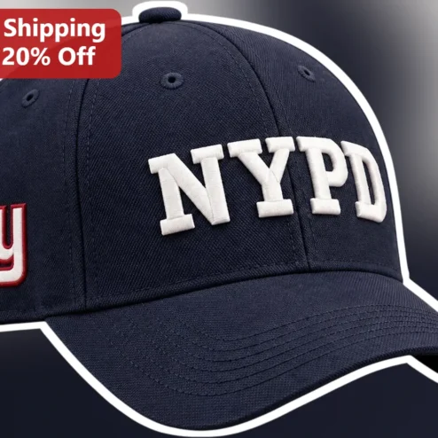 NYPD Cap Navy Blue Baseball Hat with White Embroidered Logo for Police Officers and Law Enforcement Fans