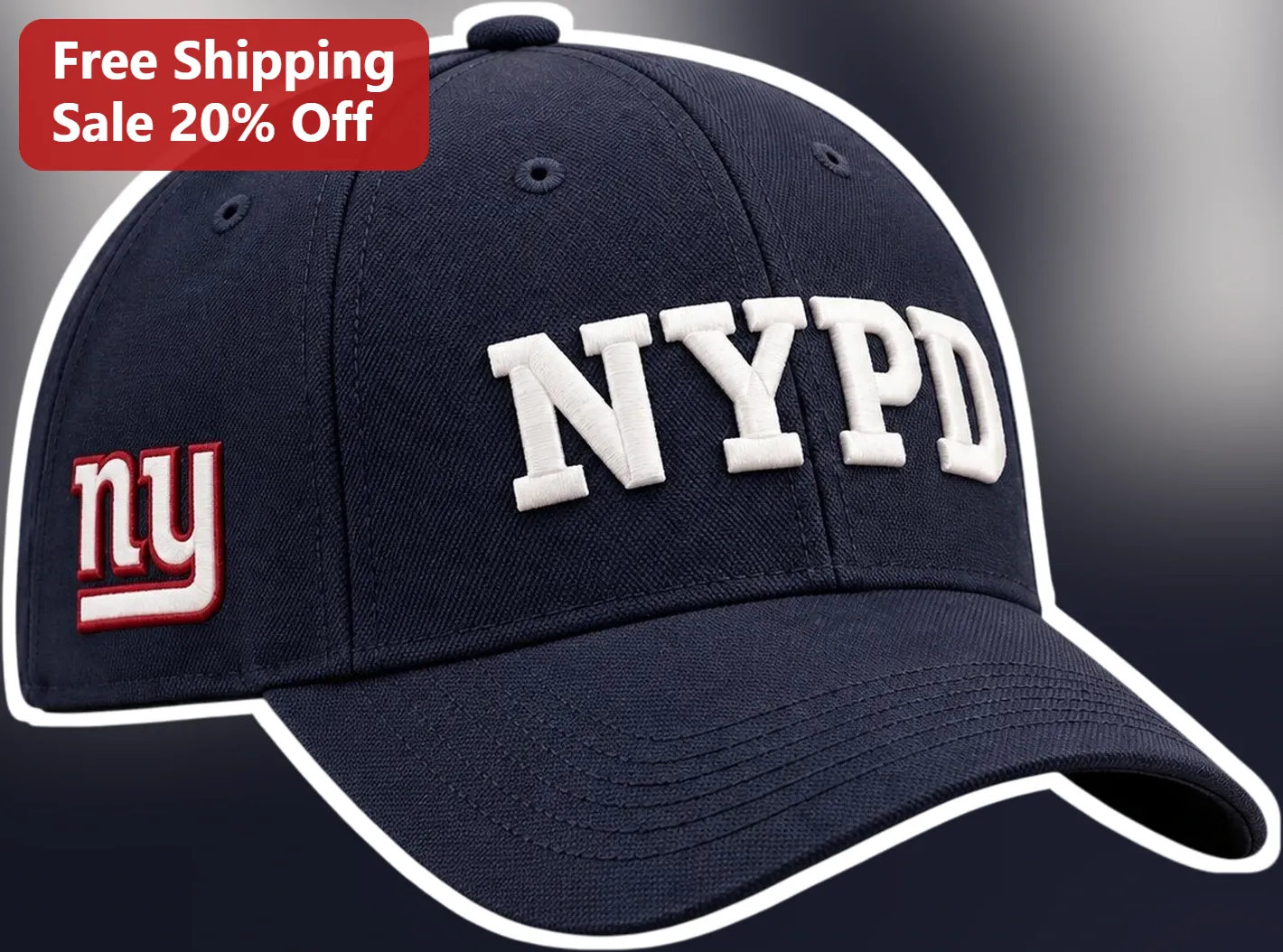 NYPD Cap Navy Blue Baseball Hat with White Embroidered Logo for Police Officers and Law Enforcement Fans