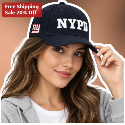 NYPD Cap Navy Blue Baseball Hat with White Embroidery and Red Logo for Law Enforcement Supporters