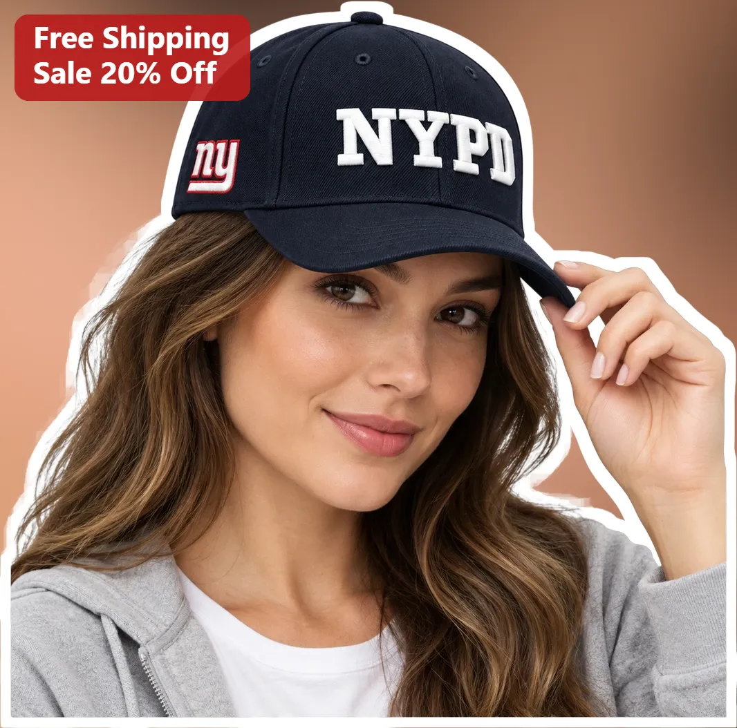 NYPD Cap Navy Blue Baseball Hat with White Embroidery and Red Logo for Law Enforcement Supporters