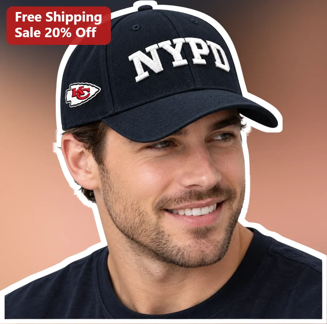 NYPD Cap Navy Blue Embroidered Baseball Hat with Chiefs Logo Patch Law Enforcement Headwear