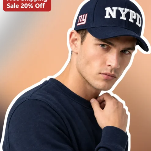 NYPD Cap Navy Blue Embroidered Baseball Hat with NY Giants Logo Patch for Men Women Law Enforcement Fans