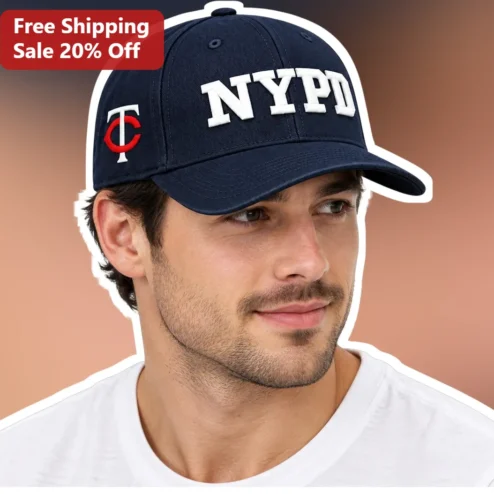 NYPD Hat Embroidered Baseball Cap Navy Blue Police Officer Gift for Men