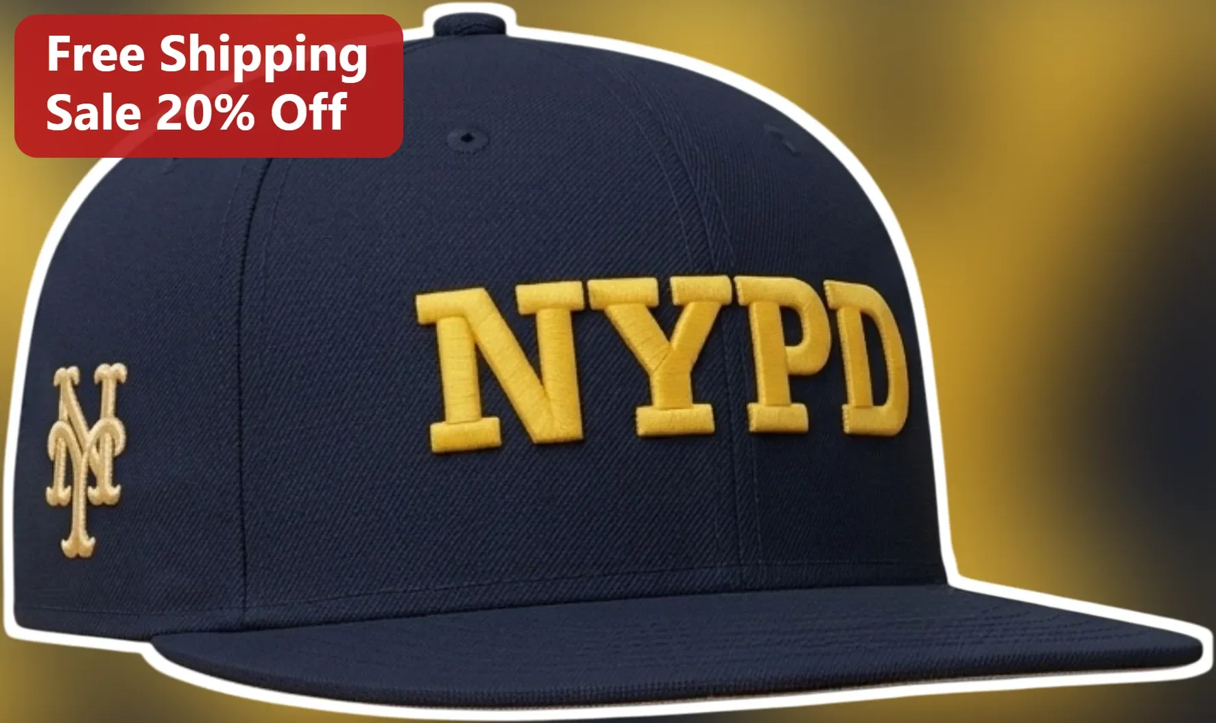 NYPD Hat Navy Blue Baseball Cap Gold Embroidered Logo Law Enforcement Gift
