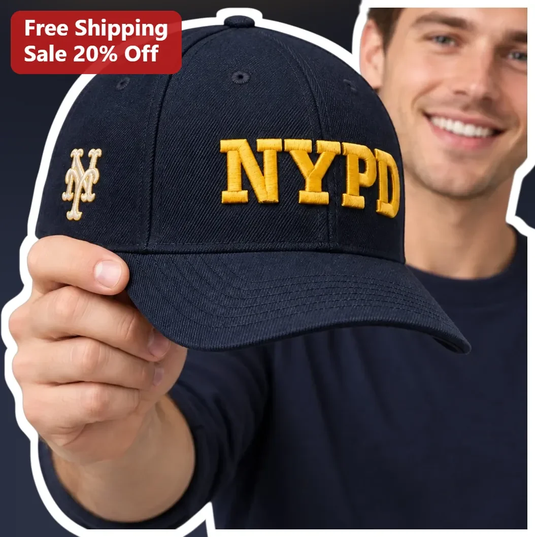 NYPD Hat Navy Blue Baseball Cap Gold Embroidered Logo Law Enforcement Gift for Police Officers