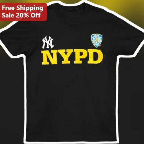 NYPD Tee Black New York Police Department Shield Badge Graphic T-Shirt for Men Women