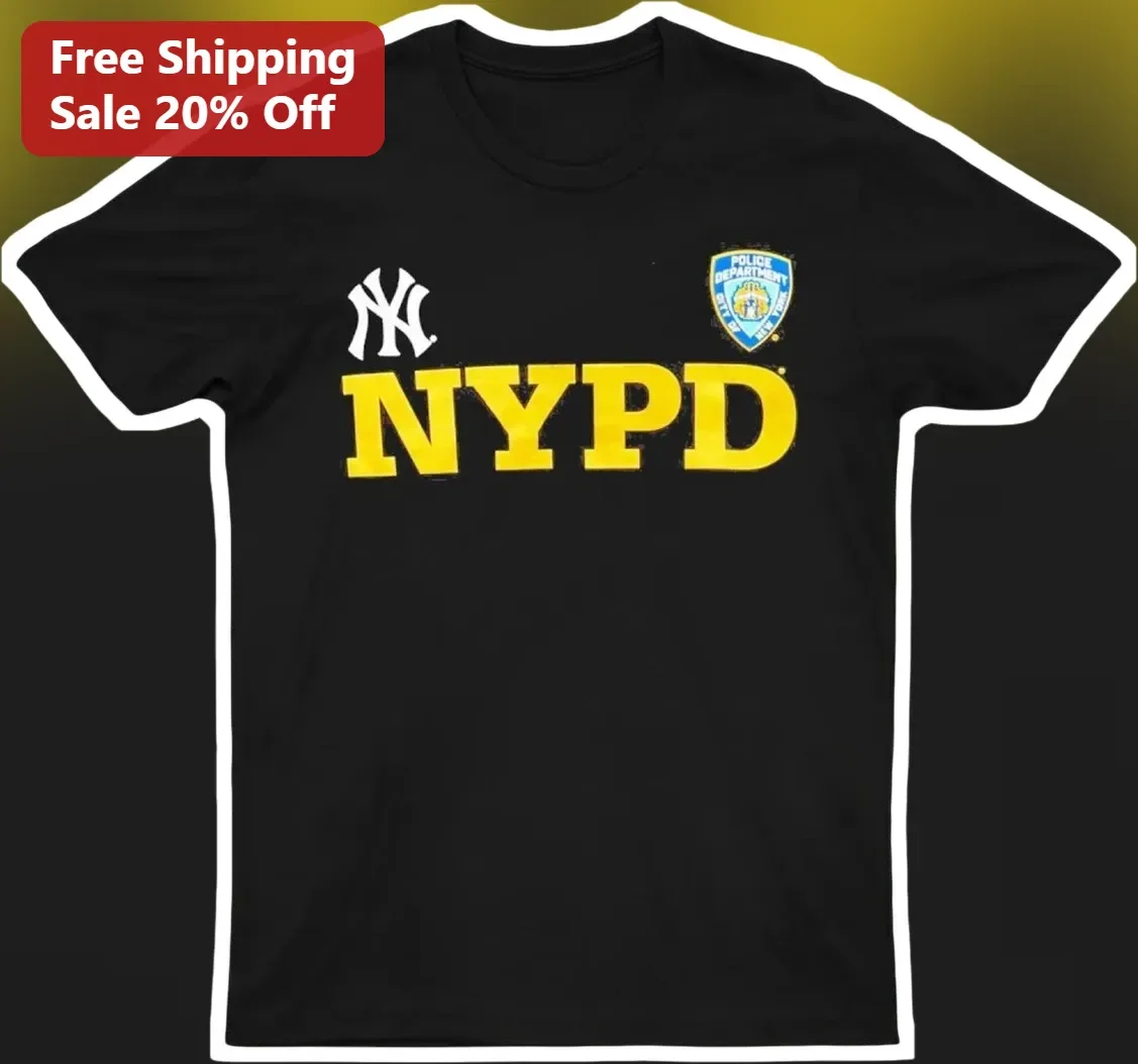 NYPD Tee Black New York Police Department Shield Badge Graphic T-Shirt for Men Women