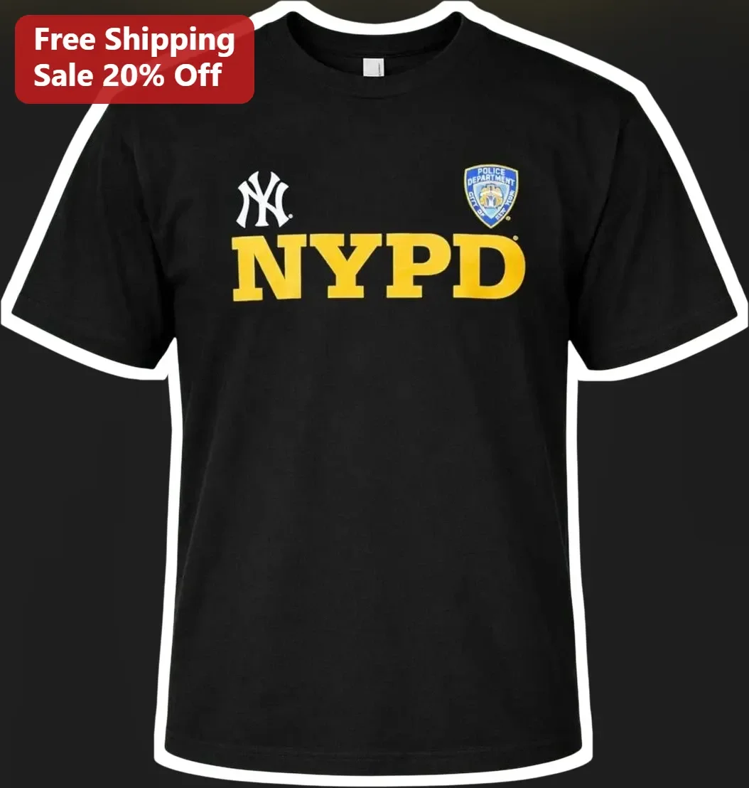NYPD Tee New York Police Department Shield and Yankees Logo Graphic T-Shirt for Men Women