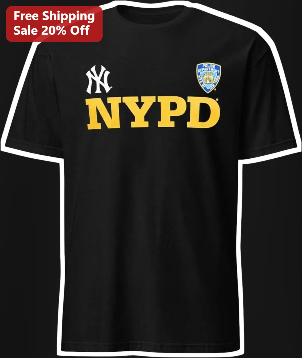NYPD Tee New York Yankees Police Department Mashup Graphic T-Shirt for Men Women NYC Gift