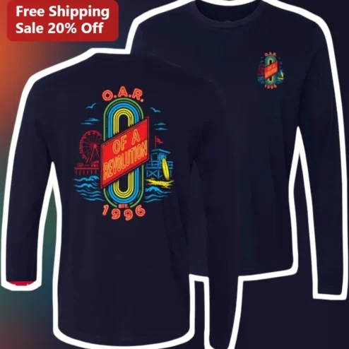 O.A.R. Of A Revolution Est. 1996 Retro Neon Band Merch Long Sleeve Tee