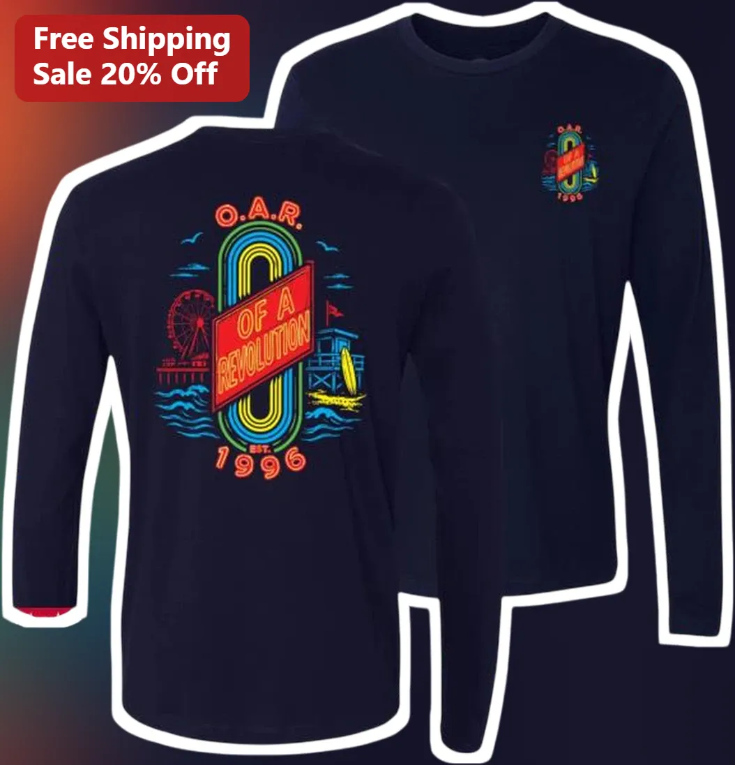 O.A.R. Of A Revolution Est. 1996 Retro Neon Band Merch Long Sleeve Tee