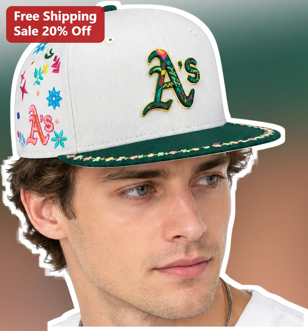 Oakland Athletics A's Tropical Floral Embroidered Baseball Cap