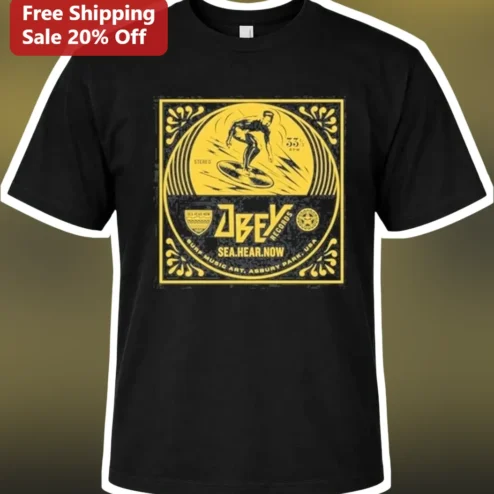 Obey Records Sea Hear Now Festival Tee Vintage Surf Graphic Shirt