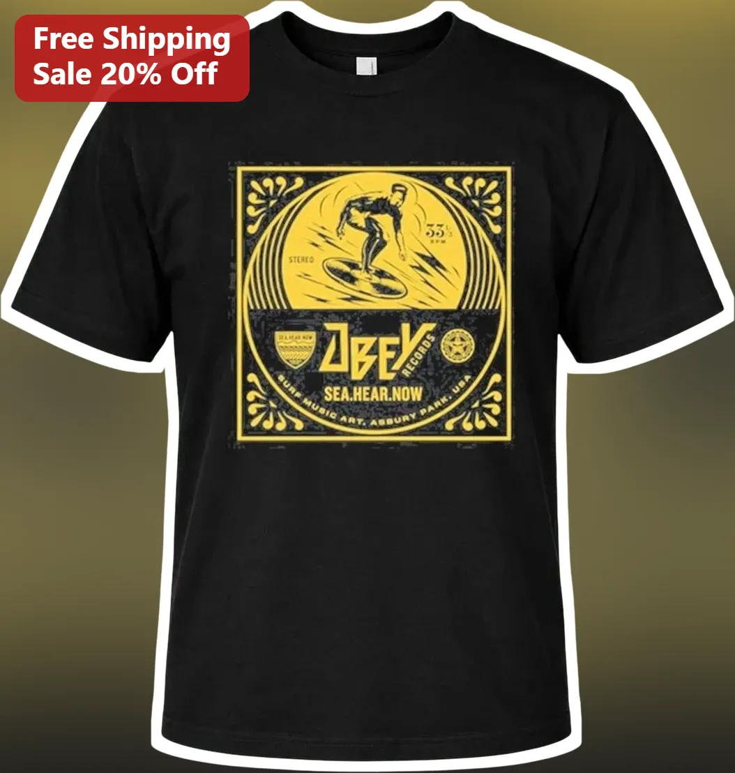 Obey Records Sea Hear Now Festival Tee Vintage Surf Graphic Shirt