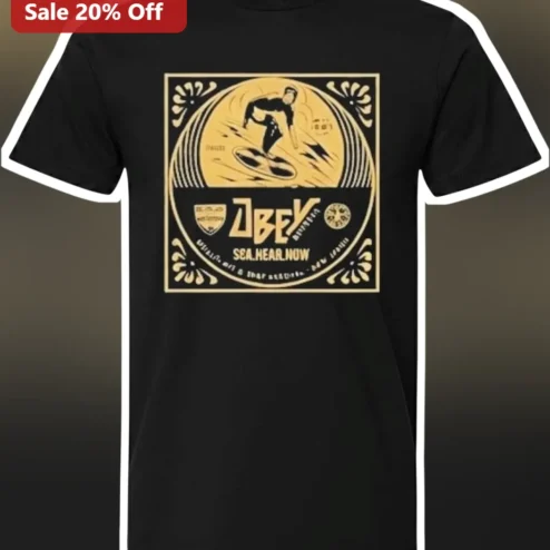 OBEY x Sea.Hear.Now Collab Tee Vintage Surfer Graphic Streetwear Shirt