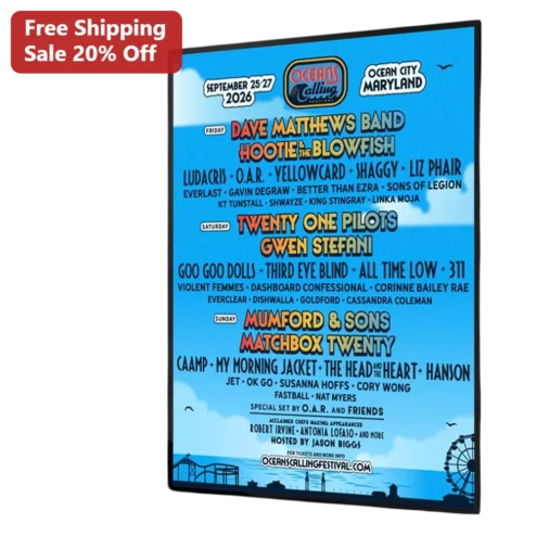 Oceans Calling Festival Poster 2026 Ocean City MD Music Lineup Commemorative Art Print