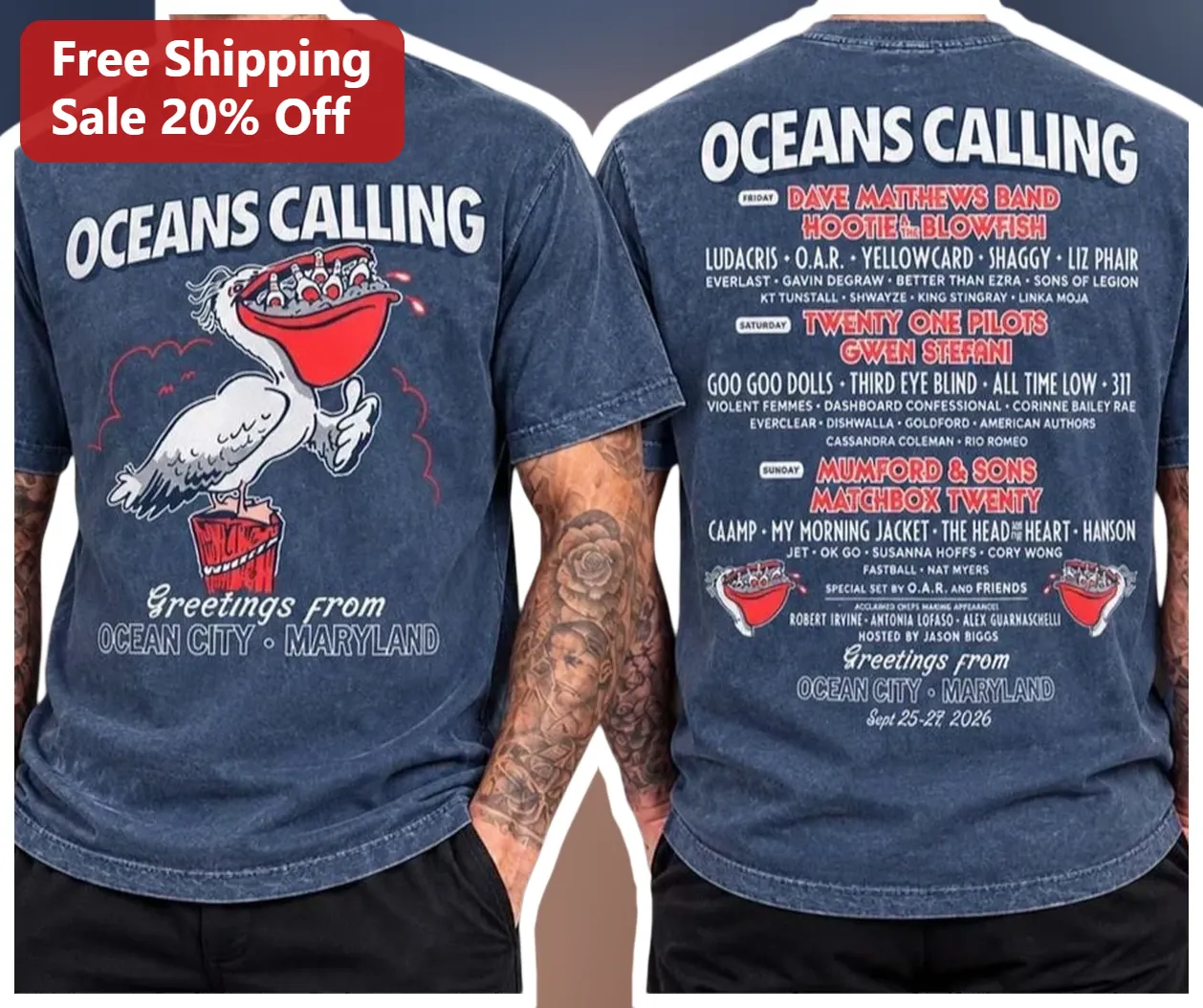 Oceans Calling Greetings From Ocean City Maryland Tee