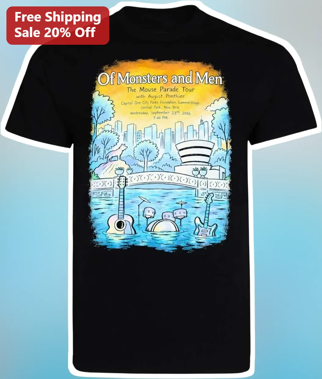Of Monsters and Men Tee Indie Folk Band Concert Poster Graphic Shirt for Fans