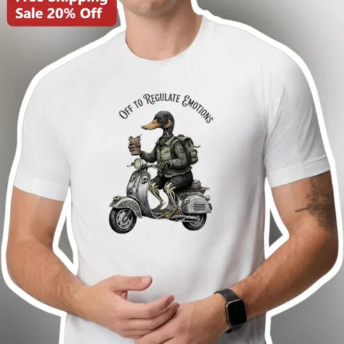 Off to Regulate Emotions Funny Mental Health Duck Tee Gift for Therapist Counselor
