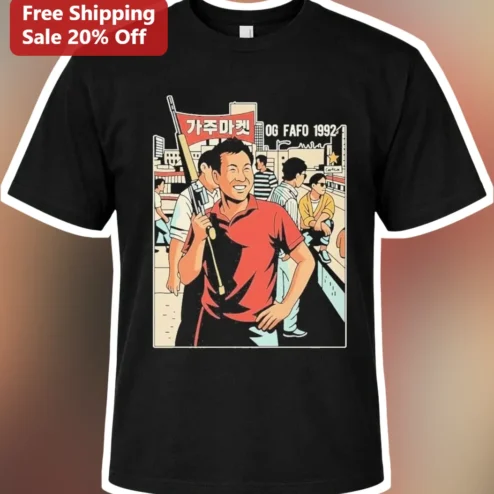 OG FAFO 1992 Gaju Market Retro Korean Shopkeeper Graphic Tee