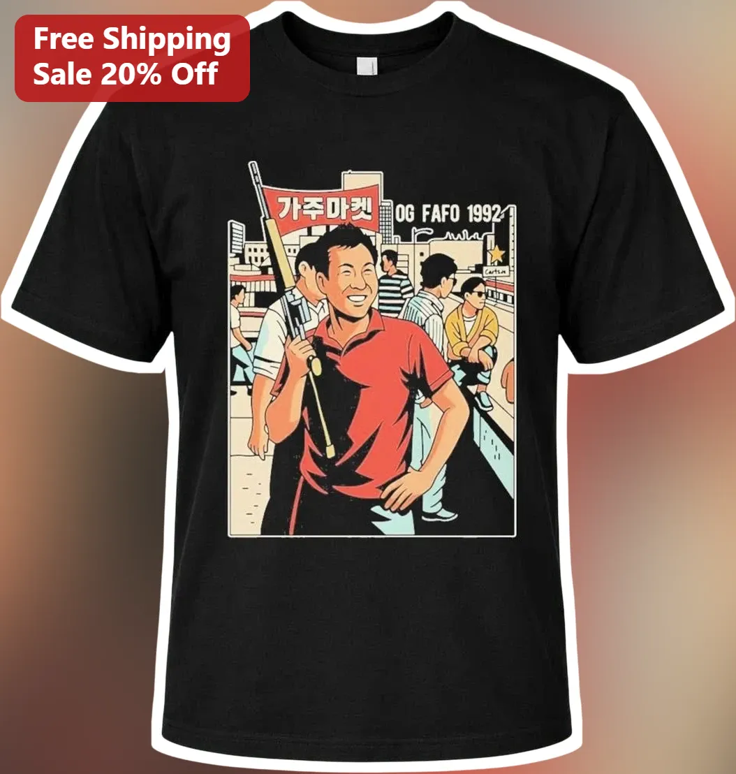 OG FAFO 1992 Gaju Market Retro Korean Shopkeeper Graphic Tee
