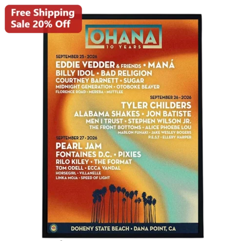 Ohana Festival 10 Years Doheny State Beach Dana Point CA Poster