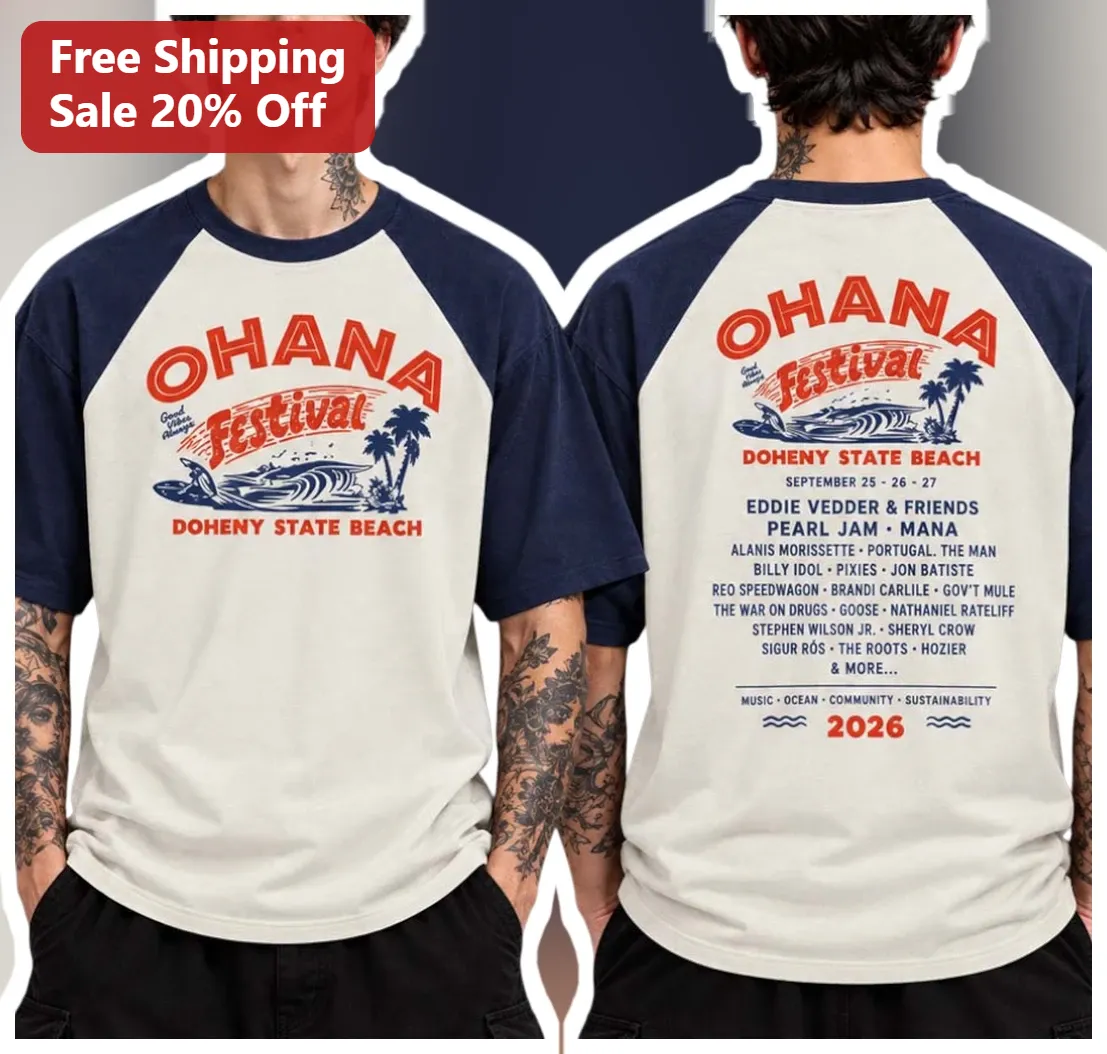OHANA Festival Doheny State Beach Music Ocean Community Sustainability Vintage Surf Raglan Tee