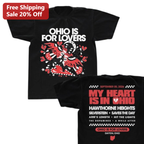 Ohio Is for Lovers Hawthorne Heights Band Tee My Heart Is in Ohio Emo Tour Shirt