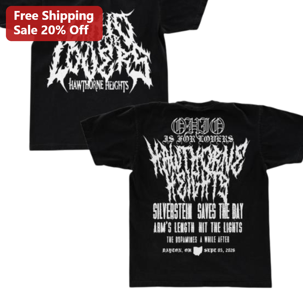 Ohio Is For Lovers Hawthorne Heights Tee, Emo Band Concert Tour Lineup Shirt for Fans