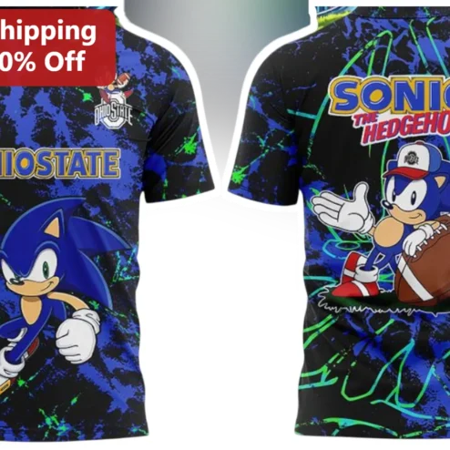 Ohio State Sonic The Hedgehog Tee Buckeyes Gamer College Football Fan Shirt