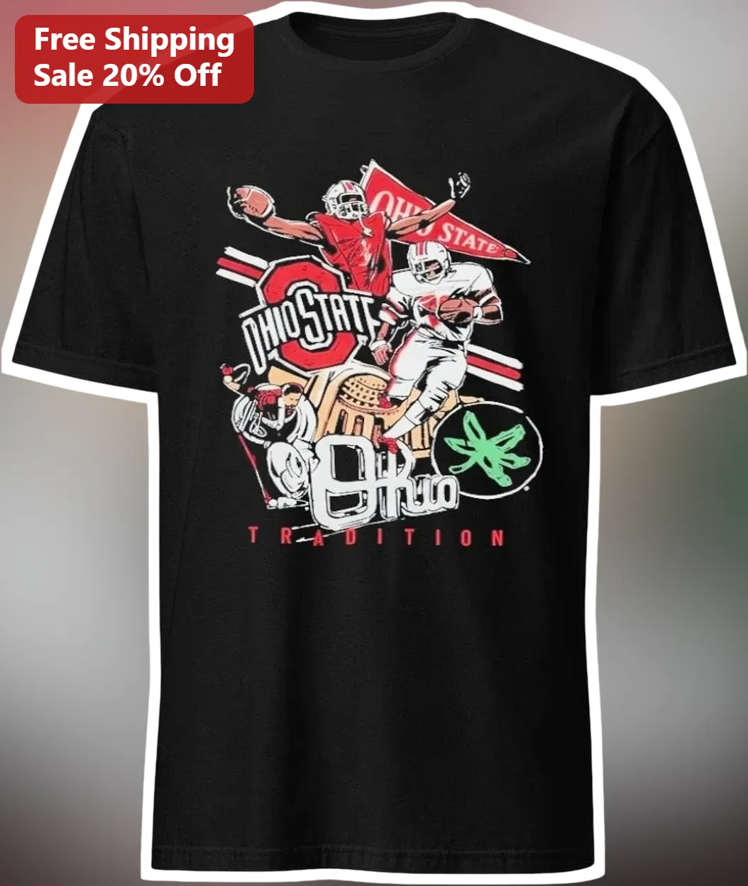 Ohio State Tradition Tee Vintage Buckeyes Football Graphic Shirt for Men Women Game Day