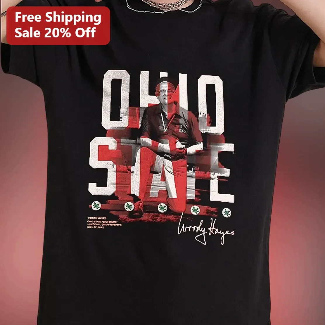 Ohio State Vintage Woody Hayes Signature Buckeyes Football Fan Tee