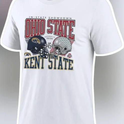 Ohio State Vs Kent State In-State Showdown Retro Football Helmet Graphic Tee