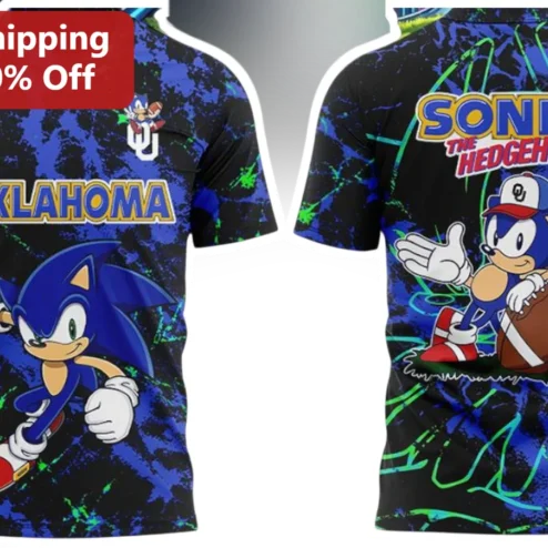 Oklahoma Sonic The Hedgehog Tee Sooners College Football Fan Shirt